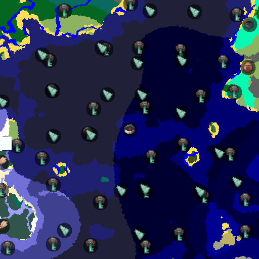 Mapa biomów seeda Minecraft 3884408809 - Wyspa survivalowa z monumentem