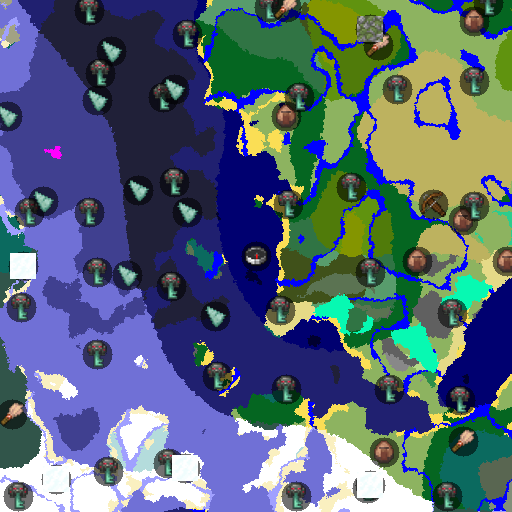 Mapa biomów seeda Minecraft 1539682405972721628 - Wyspa z wioską tajgi i monumentami