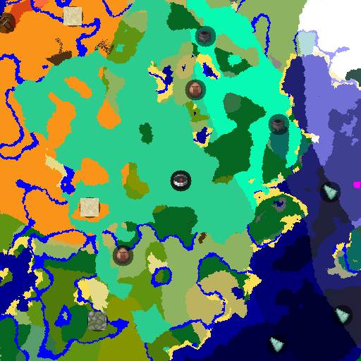 Mapa biomów seeda Minecraft 929568499221 - Zaginiona wioska w namorzynach