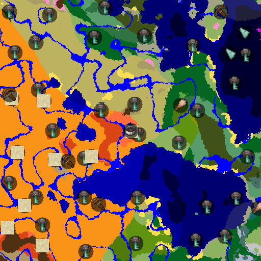 Mapa biomów seeda Minecraft 6890658906230033000 - Zerodowany spawn z iglicami terakoty